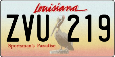 LA license plate ZVU219