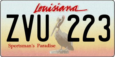 LA license plate ZVU223