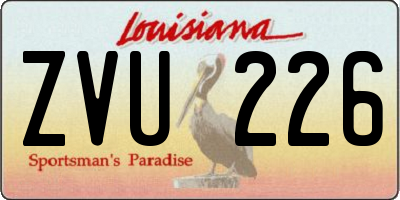 LA license plate ZVU226