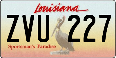 LA license plate ZVU227