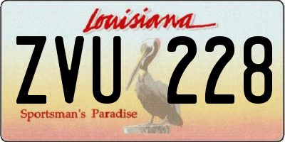 LA license plate ZVU228