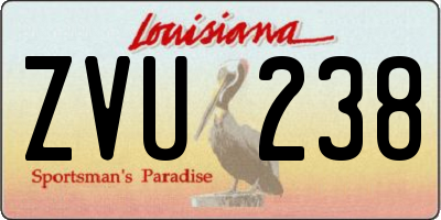 LA license plate ZVU238