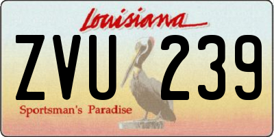 LA license plate ZVU239