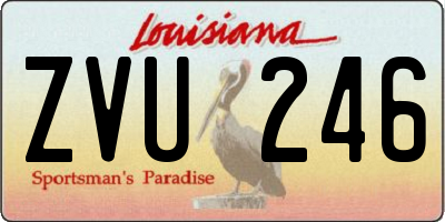 LA license plate ZVU246