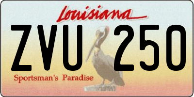 LA license plate ZVU250