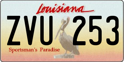 LA license plate ZVU253