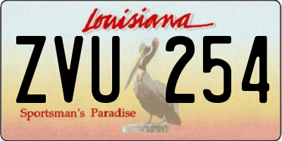 LA license plate ZVU254