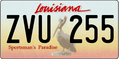 LA license plate ZVU255