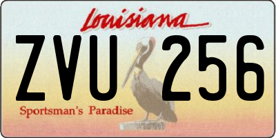 LA license plate ZVU256