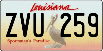 LA license plate ZVU259