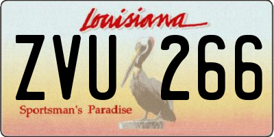 LA license plate ZVU266