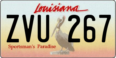 LA license plate ZVU267