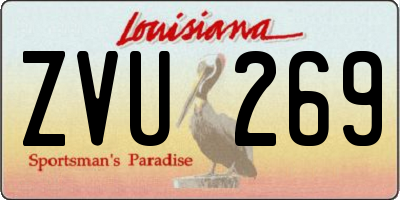LA license plate ZVU269