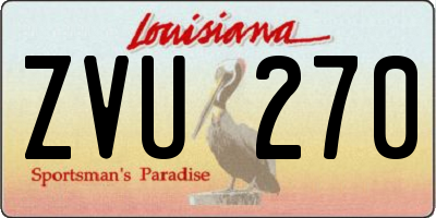 LA license plate ZVU270