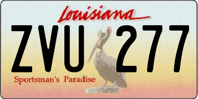 LA license plate ZVU277