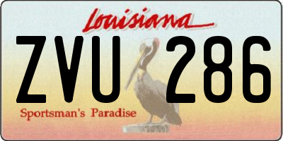 LA license plate ZVU286