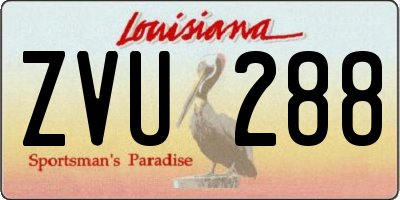 LA license plate ZVU288