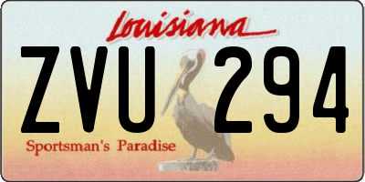 LA license plate ZVU294