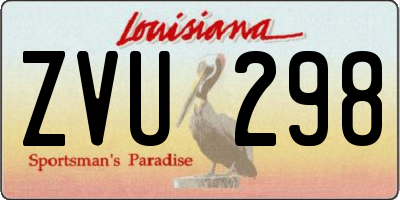 LA license plate ZVU298