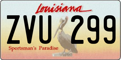 LA license plate ZVU299