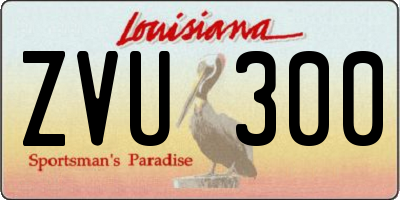 LA license plate ZVU300