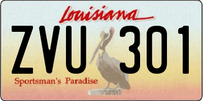 LA license plate ZVU301