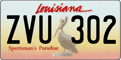 LA license plate ZVU302