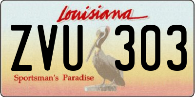 LA license plate ZVU303