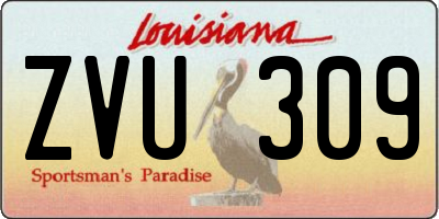 LA license plate ZVU309