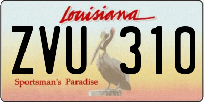 LA license plate ZVU310