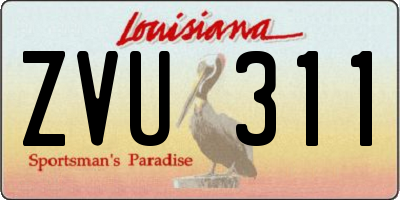 LA license plate ZVU311