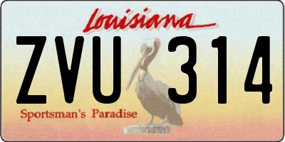 LA license plate ZVU314