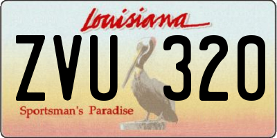 LA license plate ZVU320