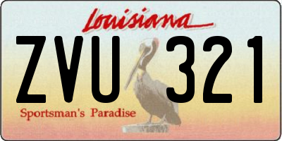 LA license plate ZVU321