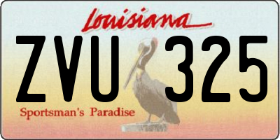 LA license plate ZVU325