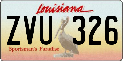 LA license plate ZVU326
