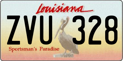 LA license plate ZVU328