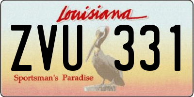 LA license plate ZVU331