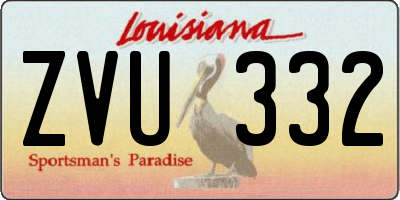 LA license plate ZVU332