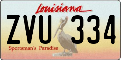 LA license plate ZVU334