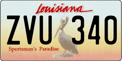 LA license plate ZVU340