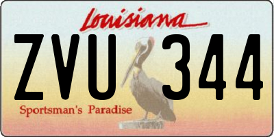 LA license plate ZVU344