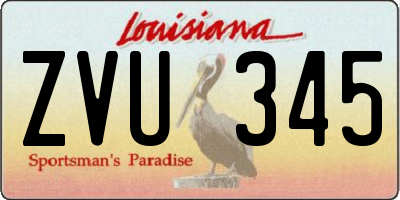 LA license plate ZVU345