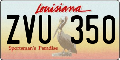 LA license plate ZVU350