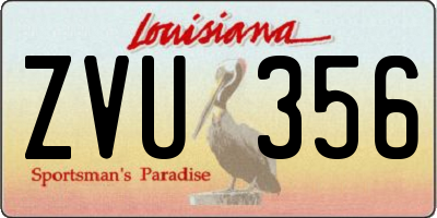 LA license plate ZVU356