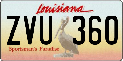 LA license plate ZVU360