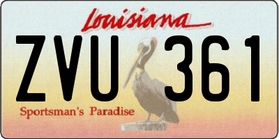 LA license plate ZVU361