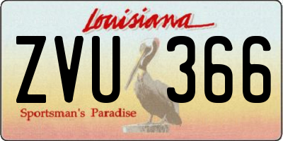 LA license plate ZVU366