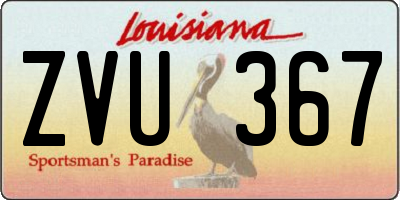 LA license plate ZVU367