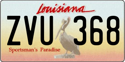 LA license plate ZVU368